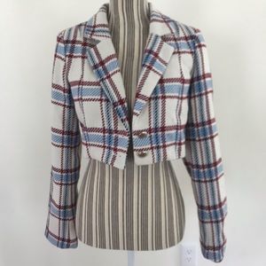 Forever 21 Cropped Plaid Blazer M